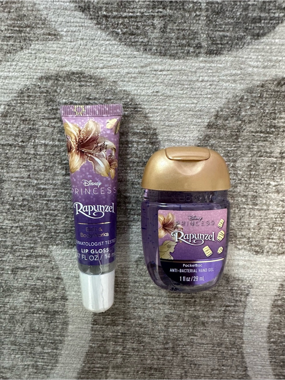 Bath & Body Works Disney Princess Rapunzel Lip Gloss & sanitizer